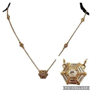 Judith Ripka Gold Clad Sterling Silver CZ Necklace 18” / 20”